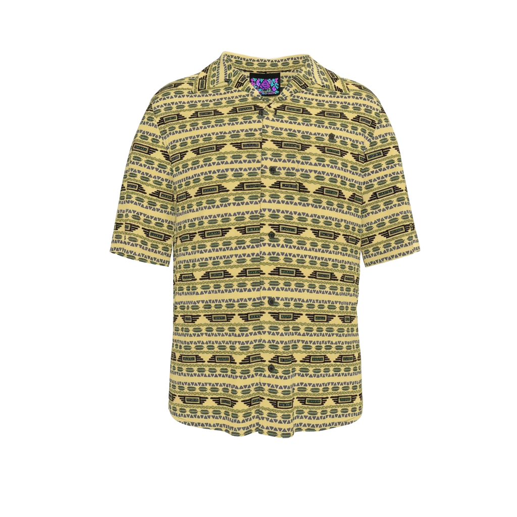Aztec Ape revere shirt in yellow